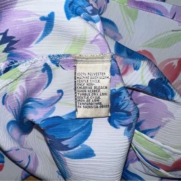 Allison Daley Petite Women’s Short Sleeve Floral Button Up Blouse Size 8P - Picture 8 of 8